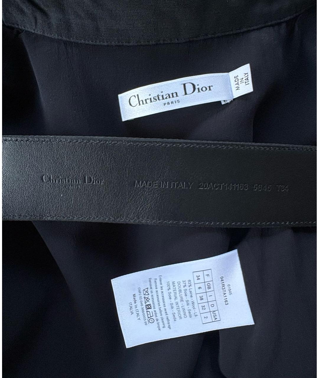 CHRISTIAN DIOR Темно-синее шелковое повседневное платье, фото 3