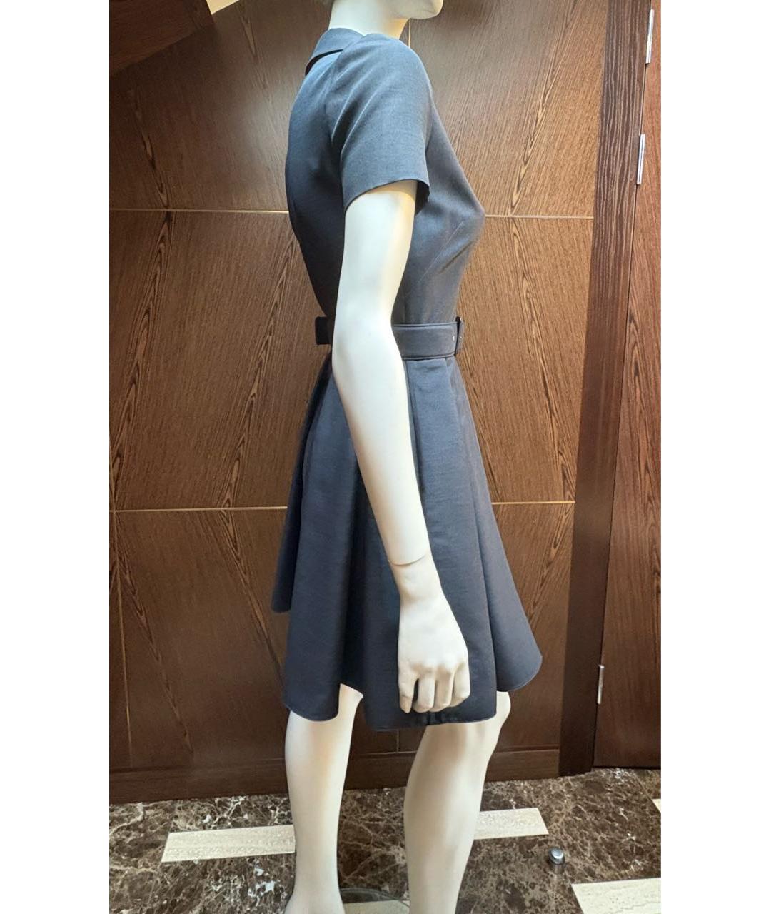 CHRISTIAN DIOR Темно-синее шелковое повседневное платье, фото 7
