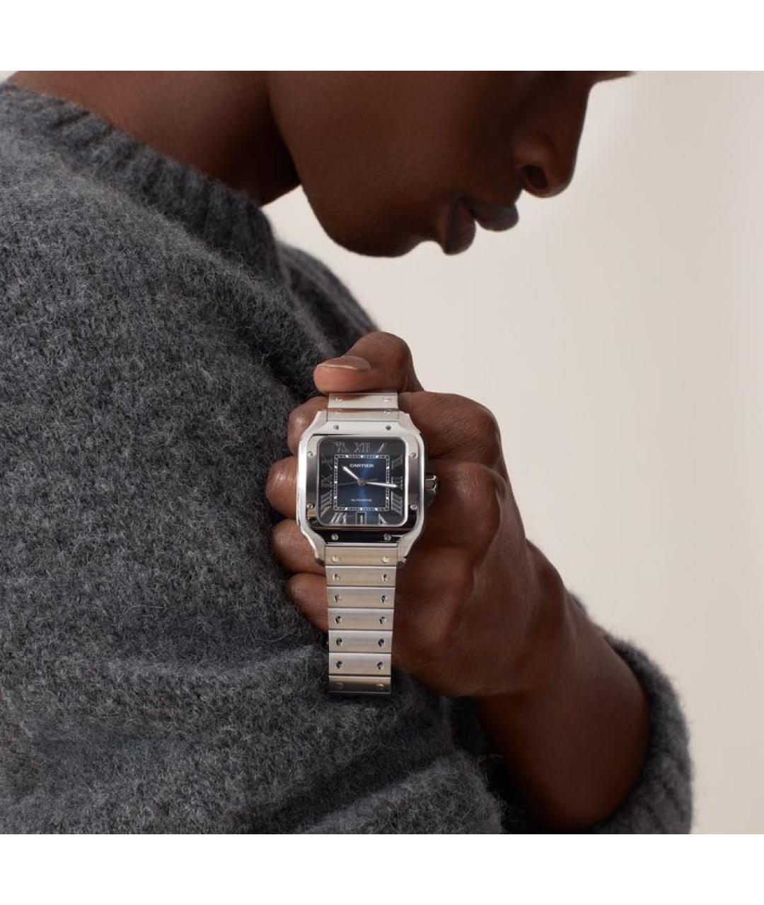 CARTIER Синие металлические часы, фото 2