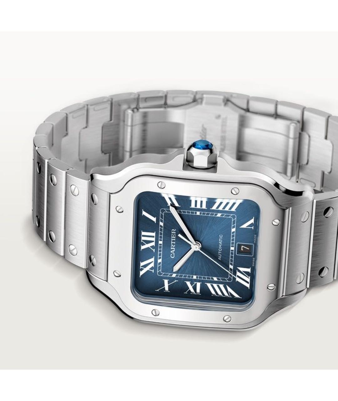 CARTIER Синие металлические часы, фото 4