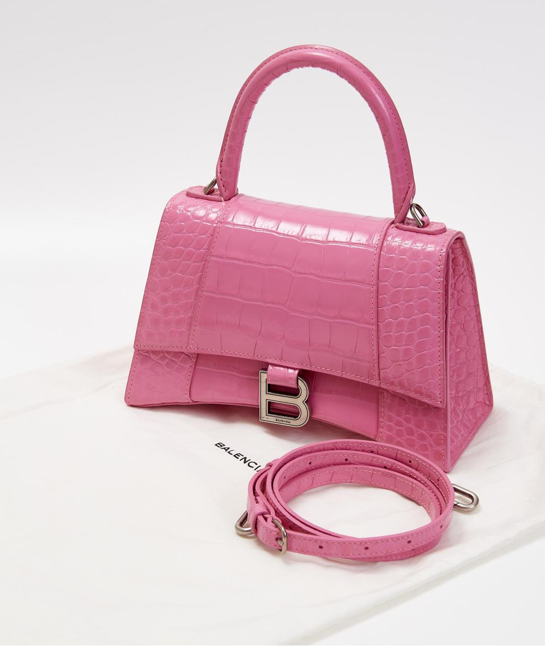 BALENCIAGA Розовая кожаная сумка с короткими ручками, фото 5