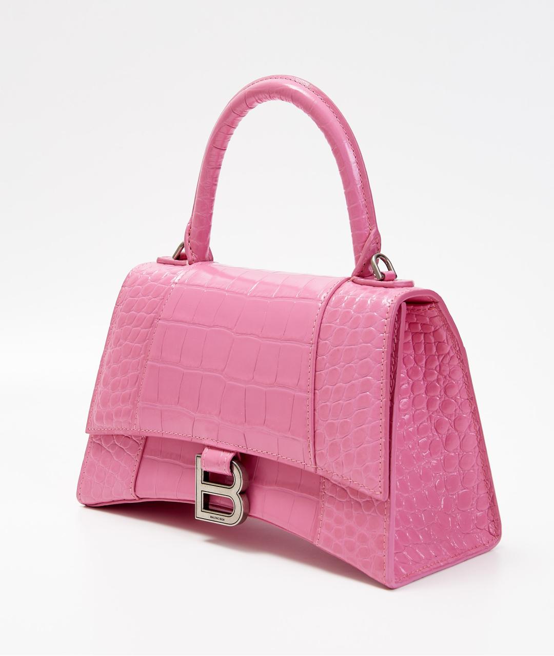 BALENCIAGA Розовая кожаная сумка с короткими ручками, фото 2