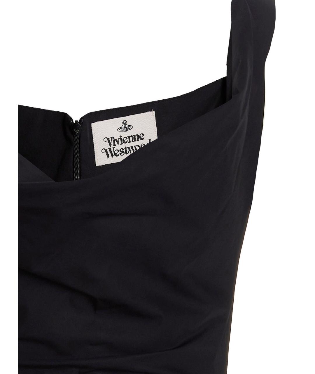 VIVIENNE WESTWOOD Черное хлопковое коктейльное платье, фото 3