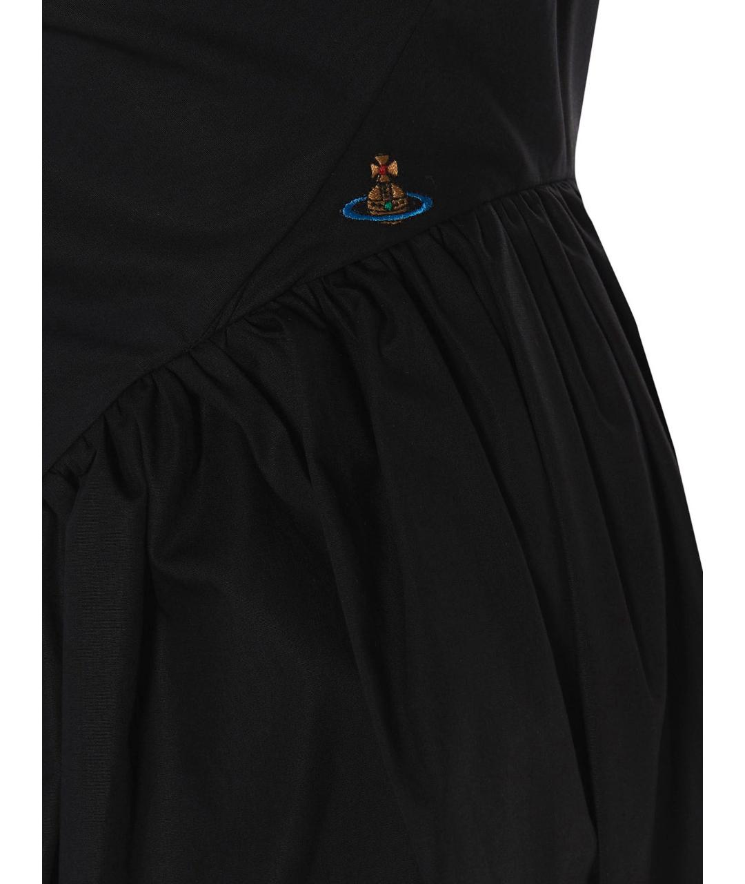 VIVIENNE WESTWOOD Черное хлопковое коктейльное платье, фото 4