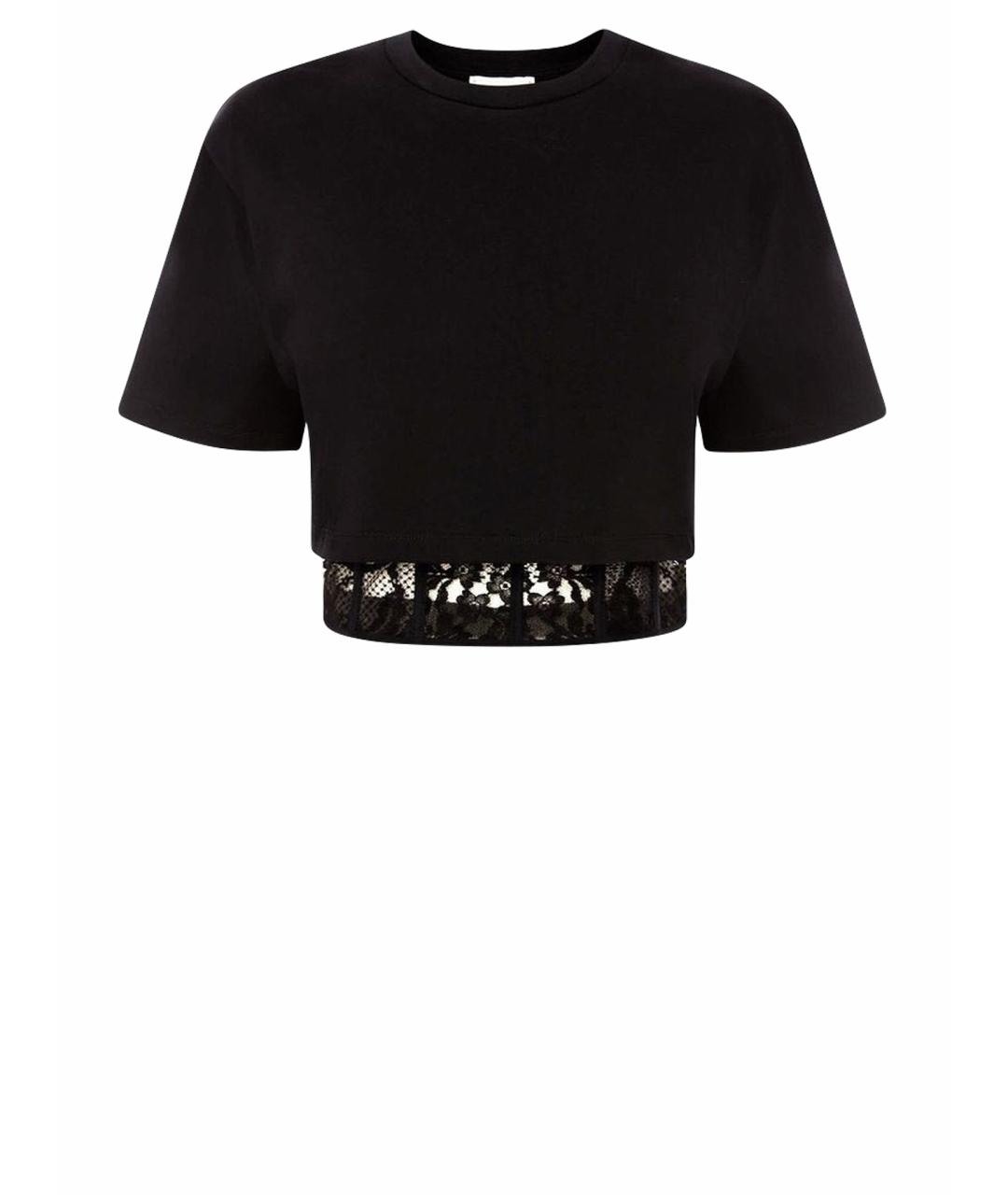 ALEXANDER MCQUEEN Черная хлопковая футболка, фото 1