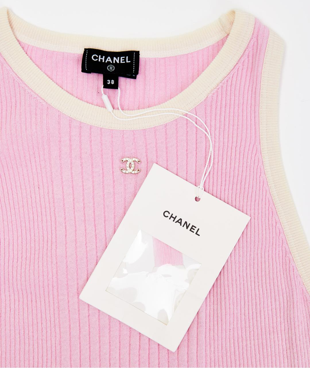 CHANEL Розовое хлопковое повседневное платье, фото 4
