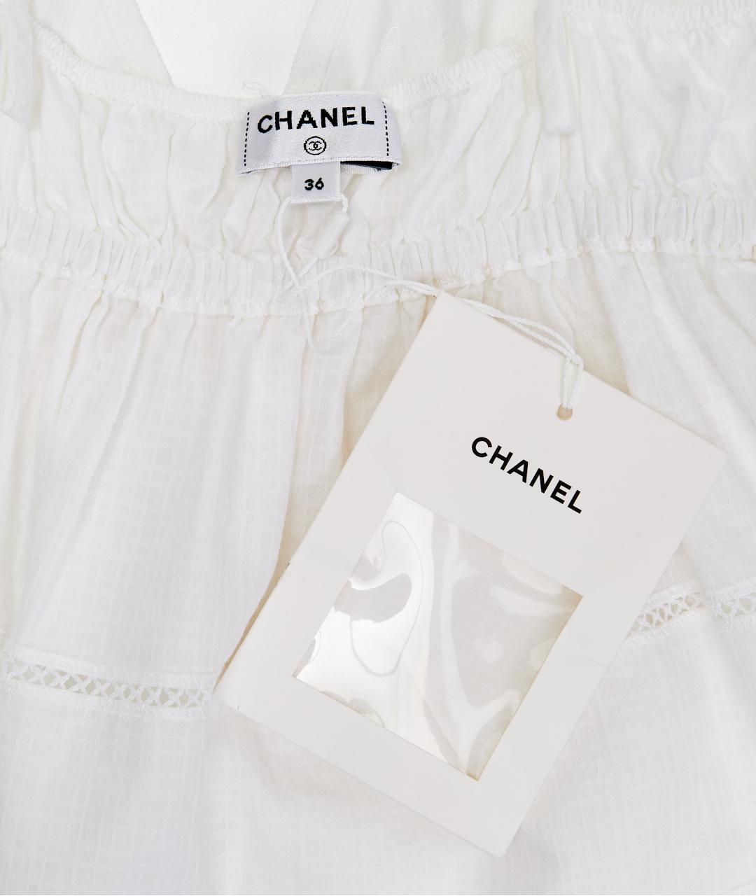 CHANEL Белая хлопковая майка, фото 5