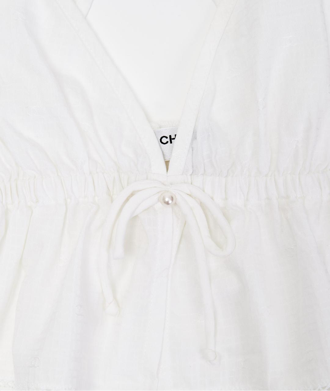 CHANEL Белая хлопковая майка, фото 3