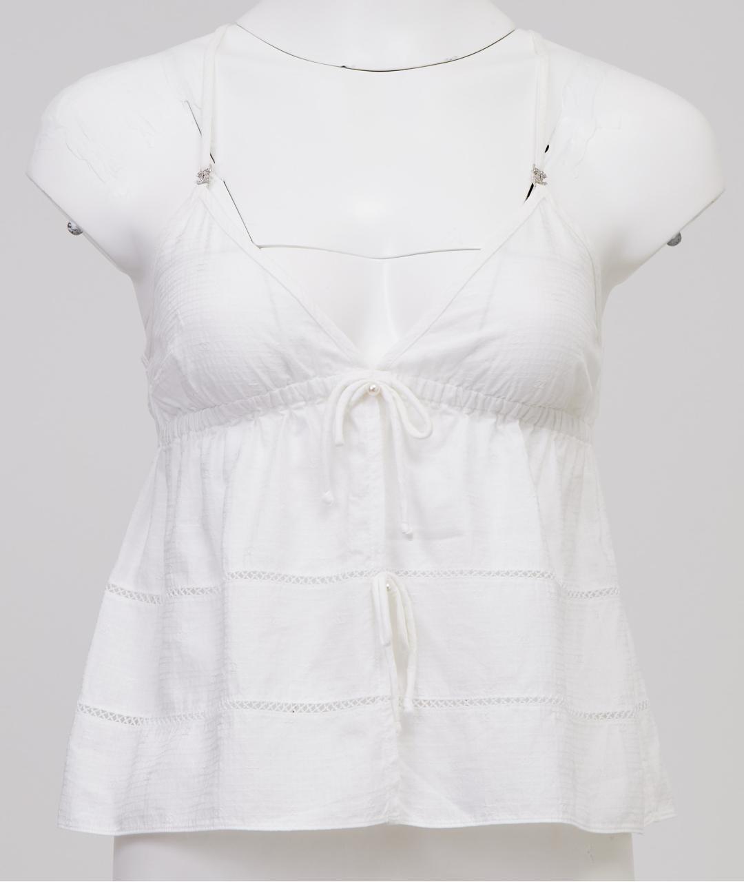 CHANEL Белая хлопковая майка, фото 7