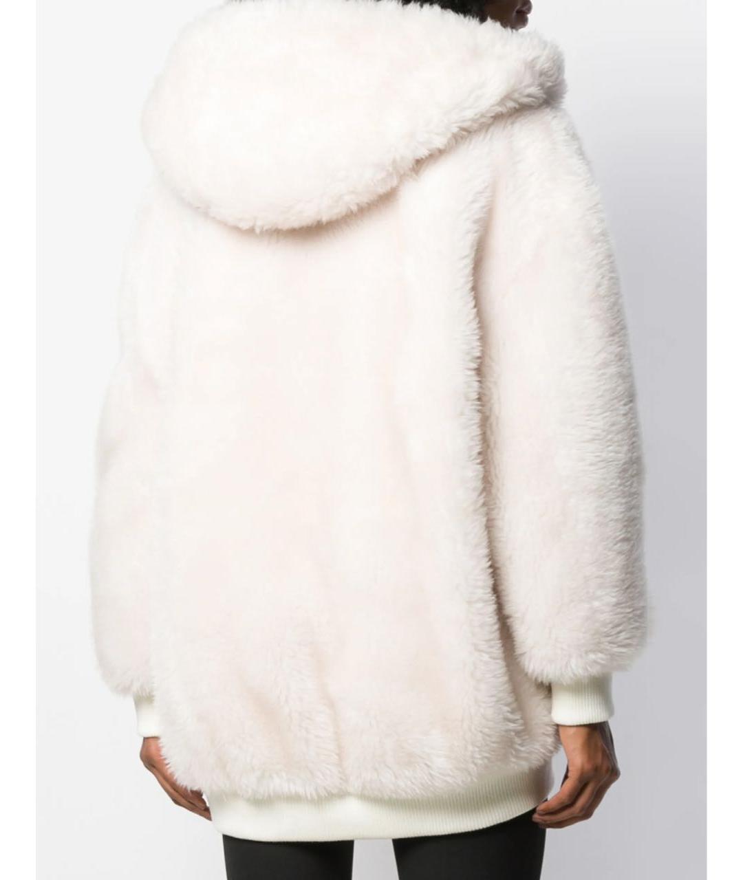 METEO YVES SALOMON Белая шерстяная шуба, фото 2