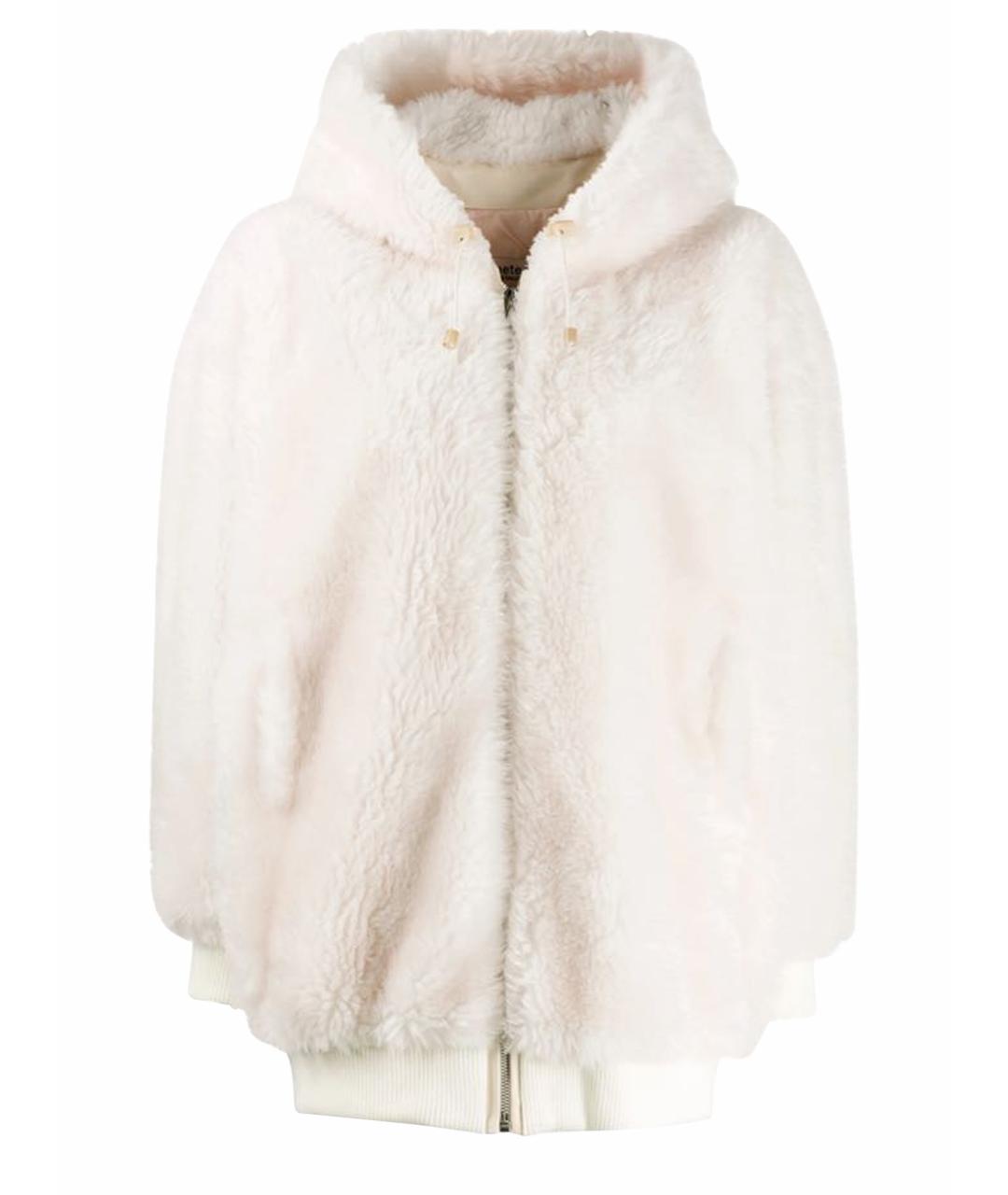 METEO YVES SALOMON Белая шерстяная шуба, фото 1