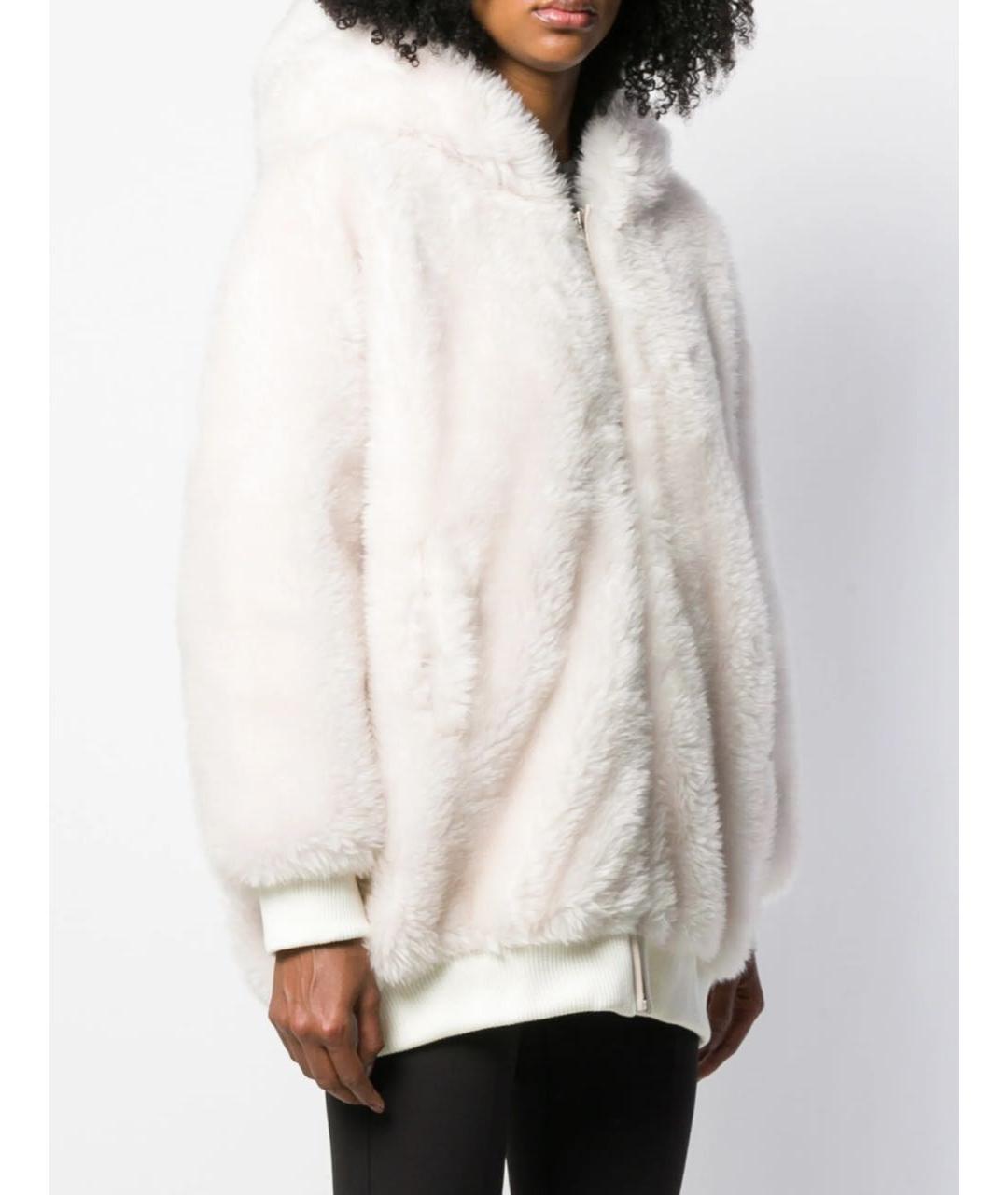 METEO YVES SALOMON Белая шерстяная шуба, фото 6