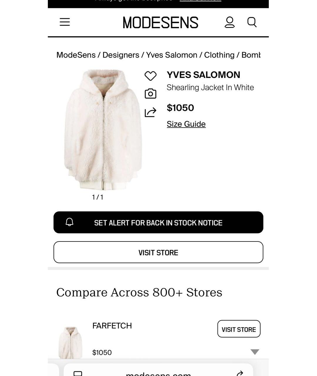 METEO YVES SALOMON Белая шерстяная шуба, фото 7