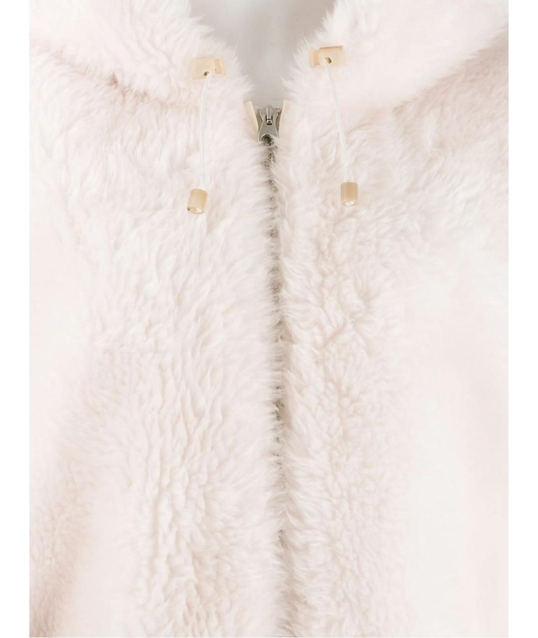 METEO YVES SALOMON Белая шерстяная шуба, фото 3