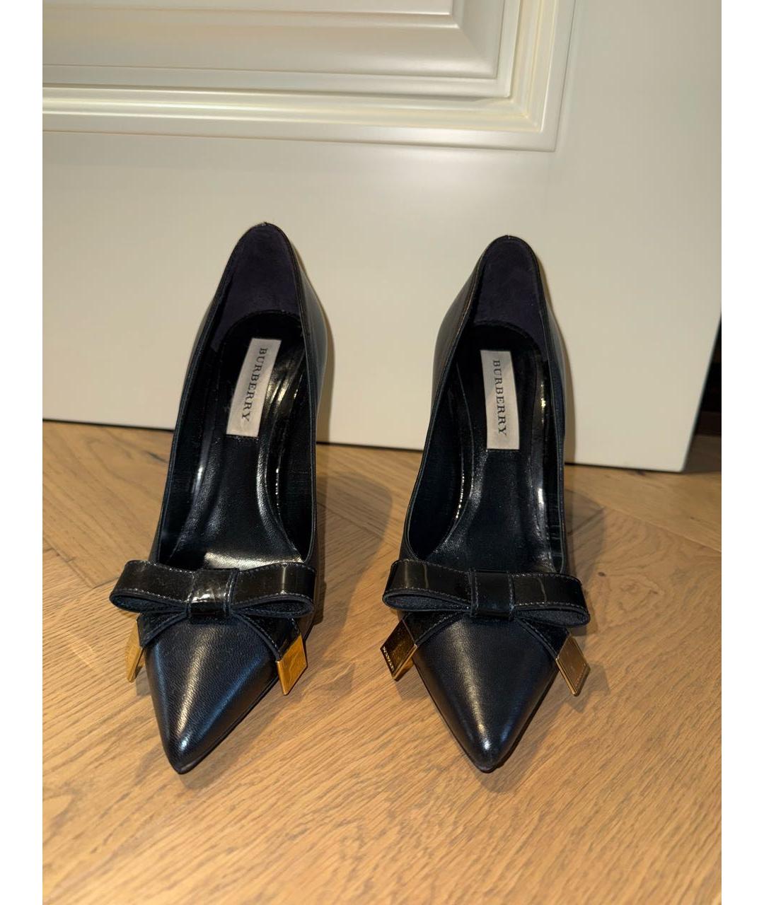 BURBERRY Черные кожаные туфли, фото 2