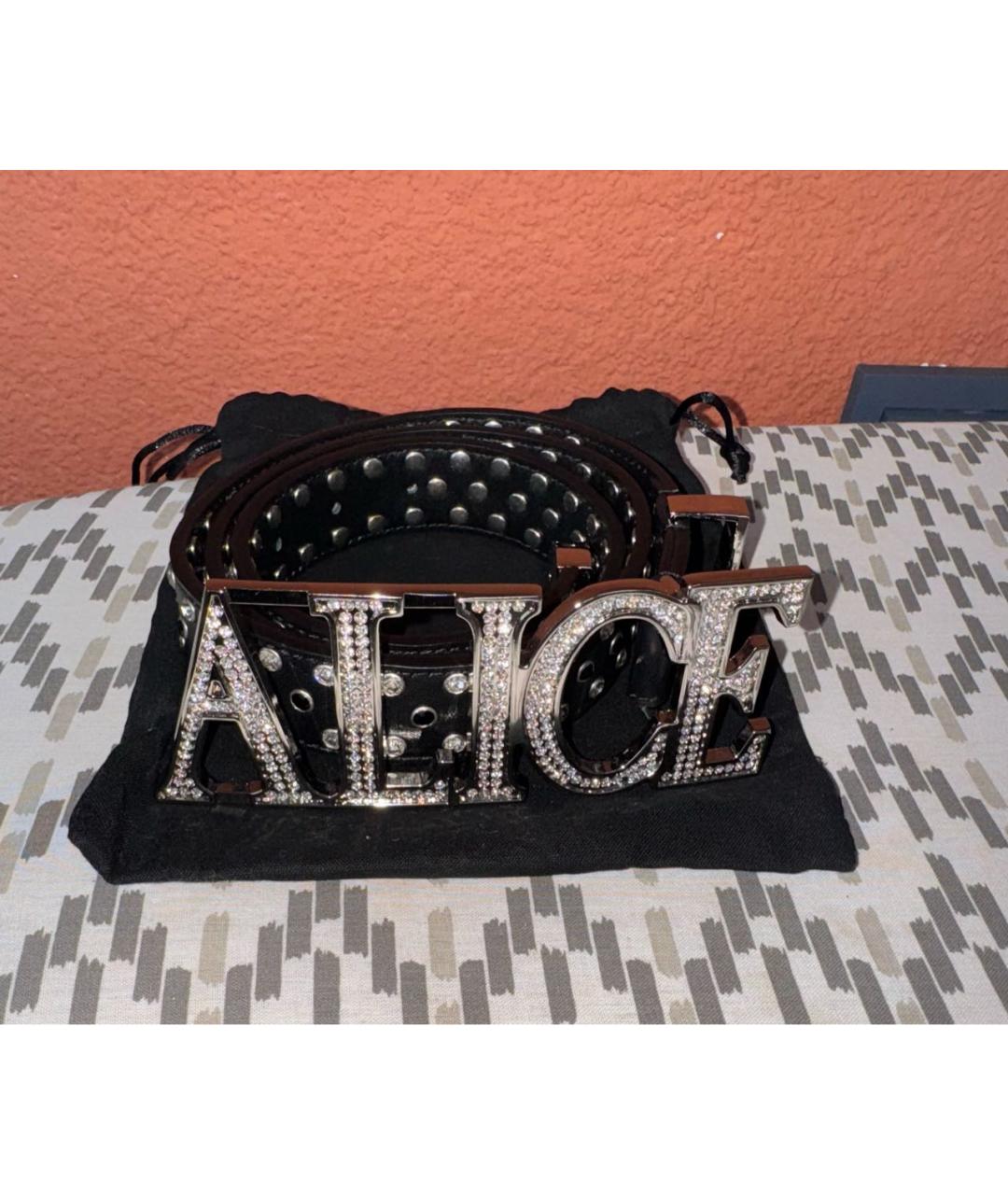 ALICE+OLIVIA Черный ремень из искусственной кожи, фото 5