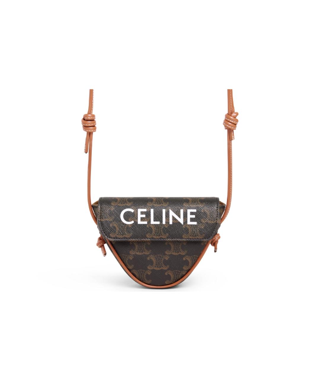 CELINE Коричневый кожаный кошелек, фото 4