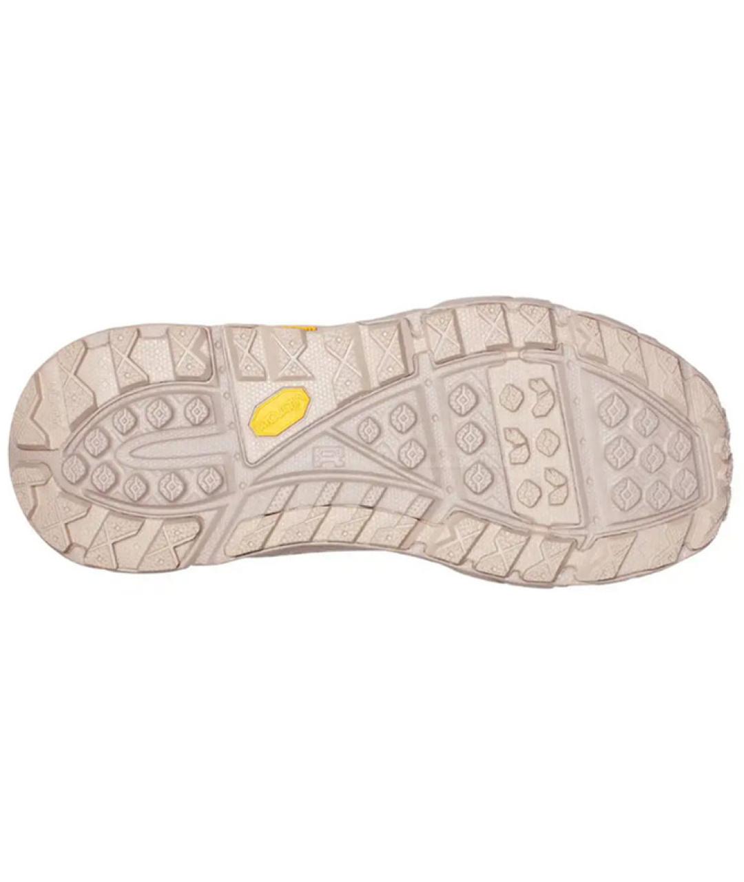 HOKA Бежевые кожаные высокие кроссовки / кеды, фото 5