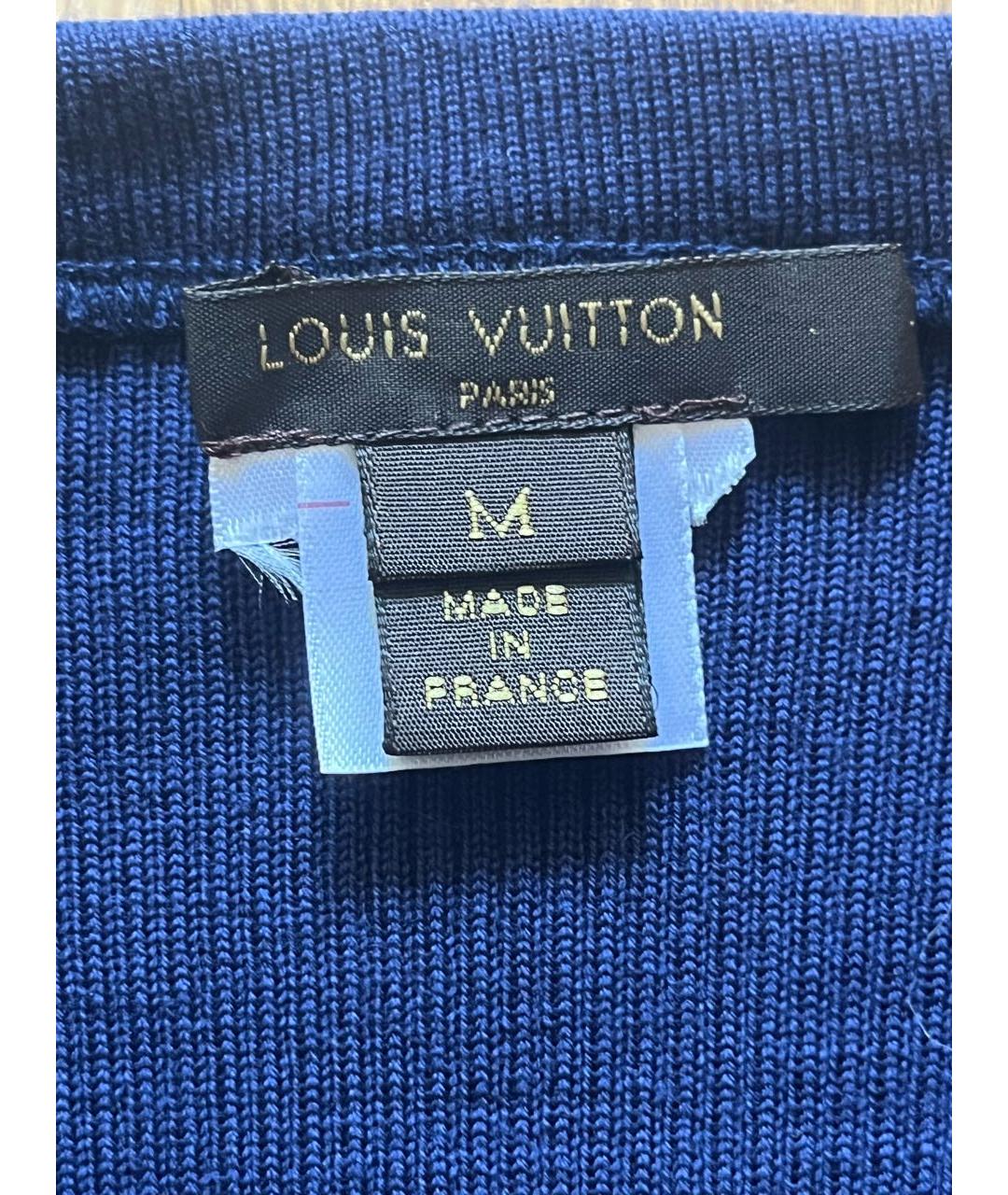 LOUIS VUITTON Темно-синий хлопко-эластановый джемпер / свитер, фото 3