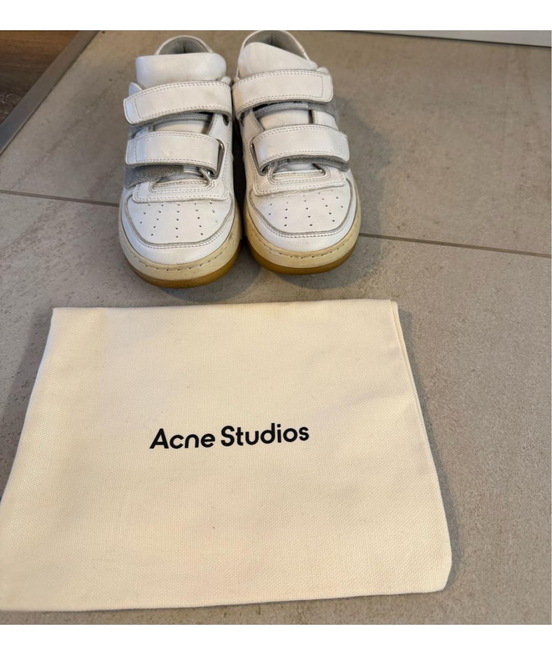 ACNE STUDIOS Белые кожаные кроссовки, фото 6