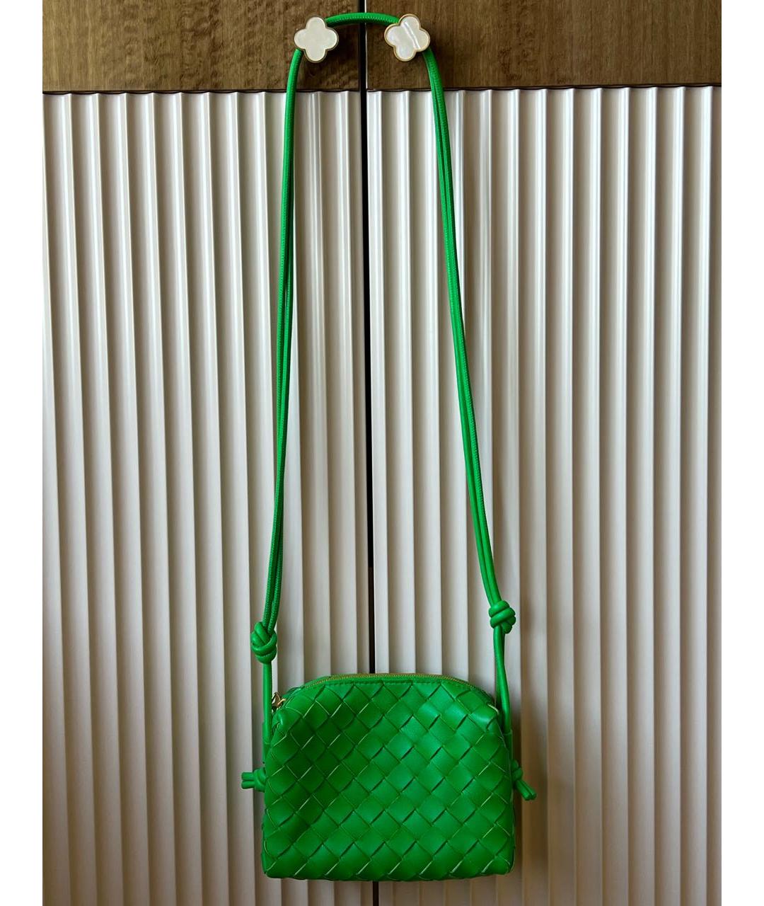 BOTTEGA VENETA Салатовая кожаная сумка через плечо, фото 8