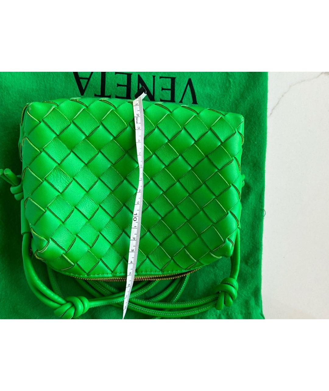 BOTTEGA VENETA Салатовая кожаная сумка через плечо, фото 7