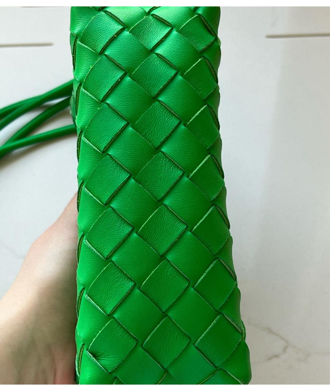 BOTTEGA VENETA Салатовая кожаная сумка через плечо, фото 4