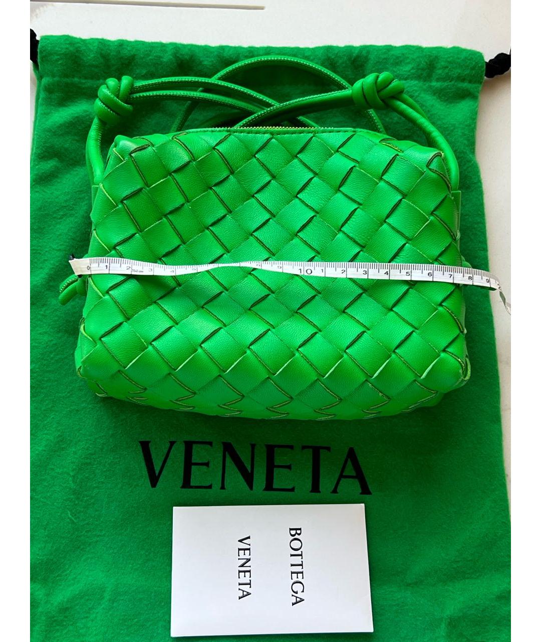 BOTTEGA VENETA Салатовая кожаная сумка через плечо, фото 6