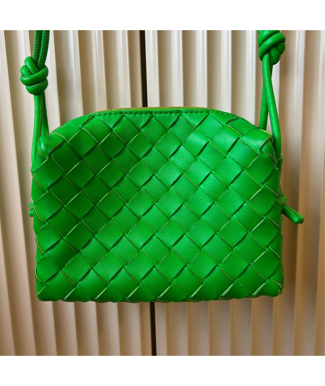 BOTTEGA VENETA Салатовая кожаная сумка через плечо, фото 9