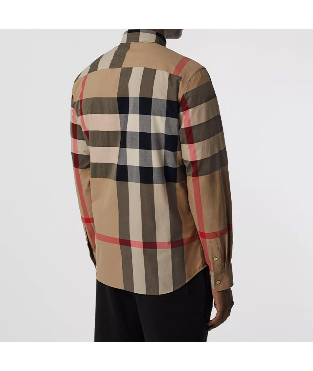 BURBERRY Бежевая хлопковая классическая рубашка, фото 5