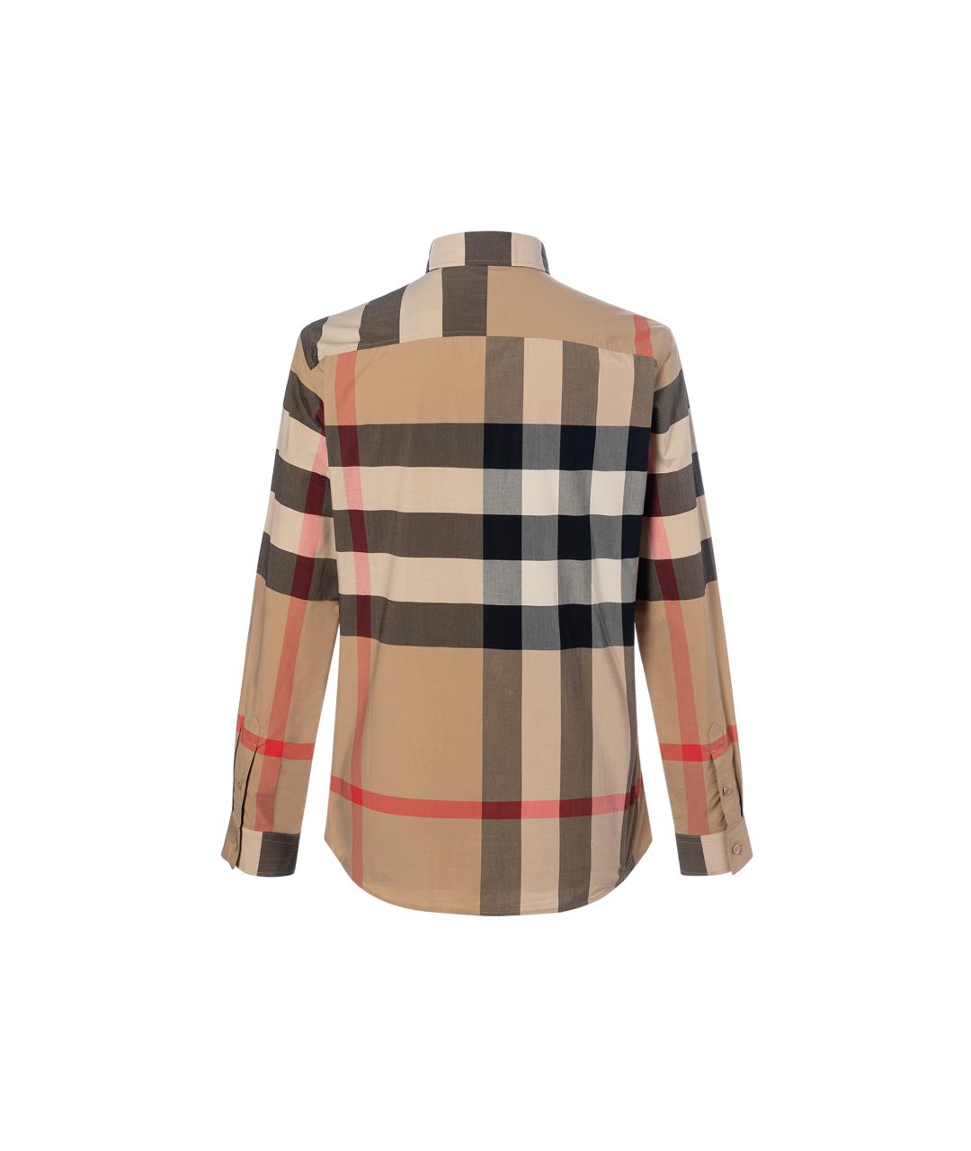 BURBERRY Бежевая хлопковая классическая рубашка, фото 2