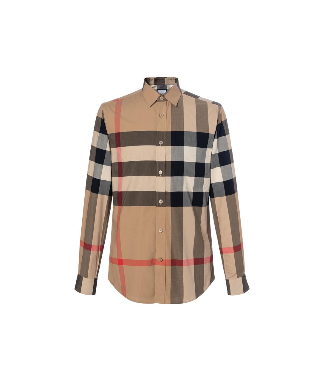 BURBERRY Бежевая хлопковая классическая рубашка, фото 6