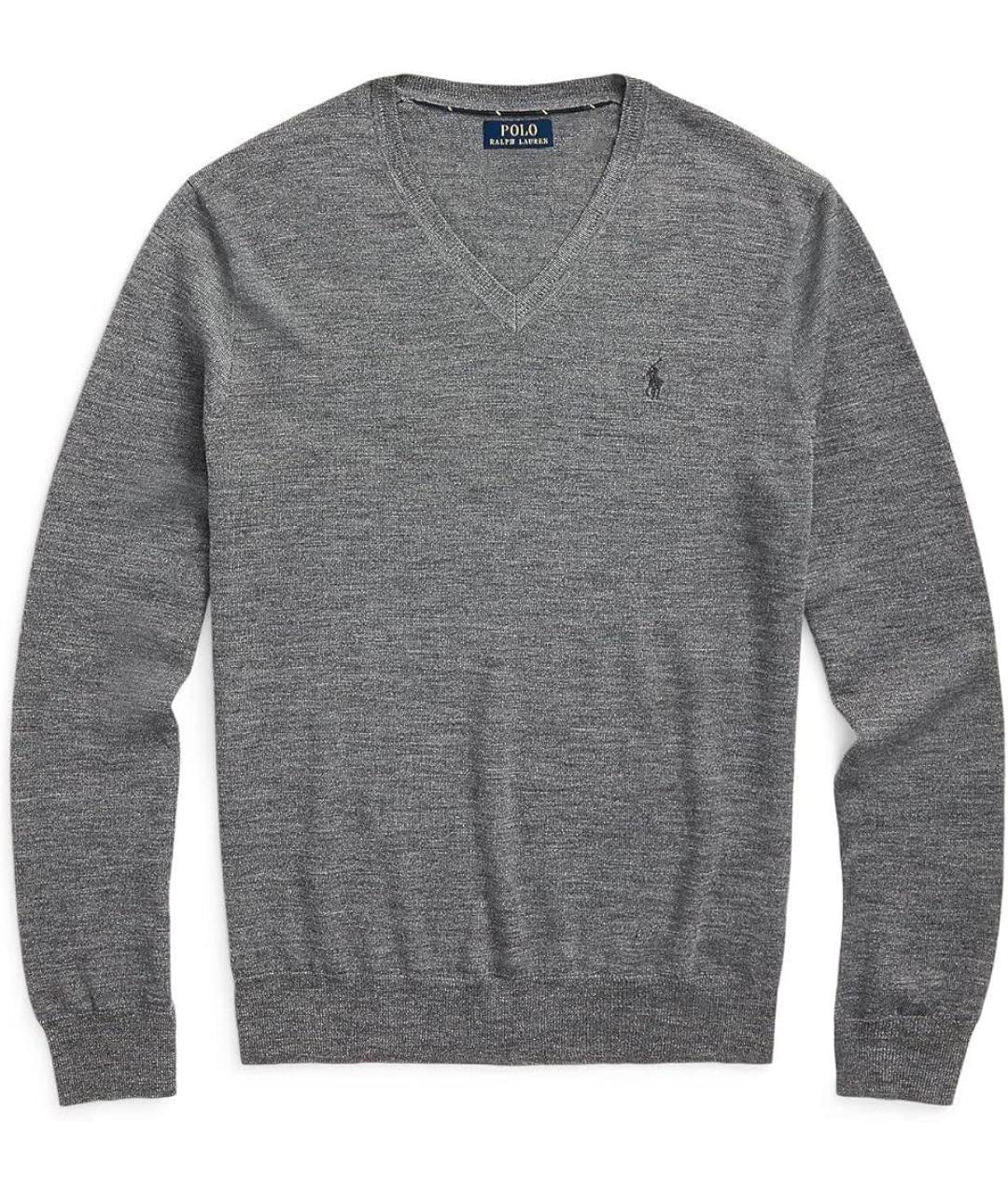 POLO RALPH LAUREN Антрацитовый шерстяной джемпер / свитер, фото 1