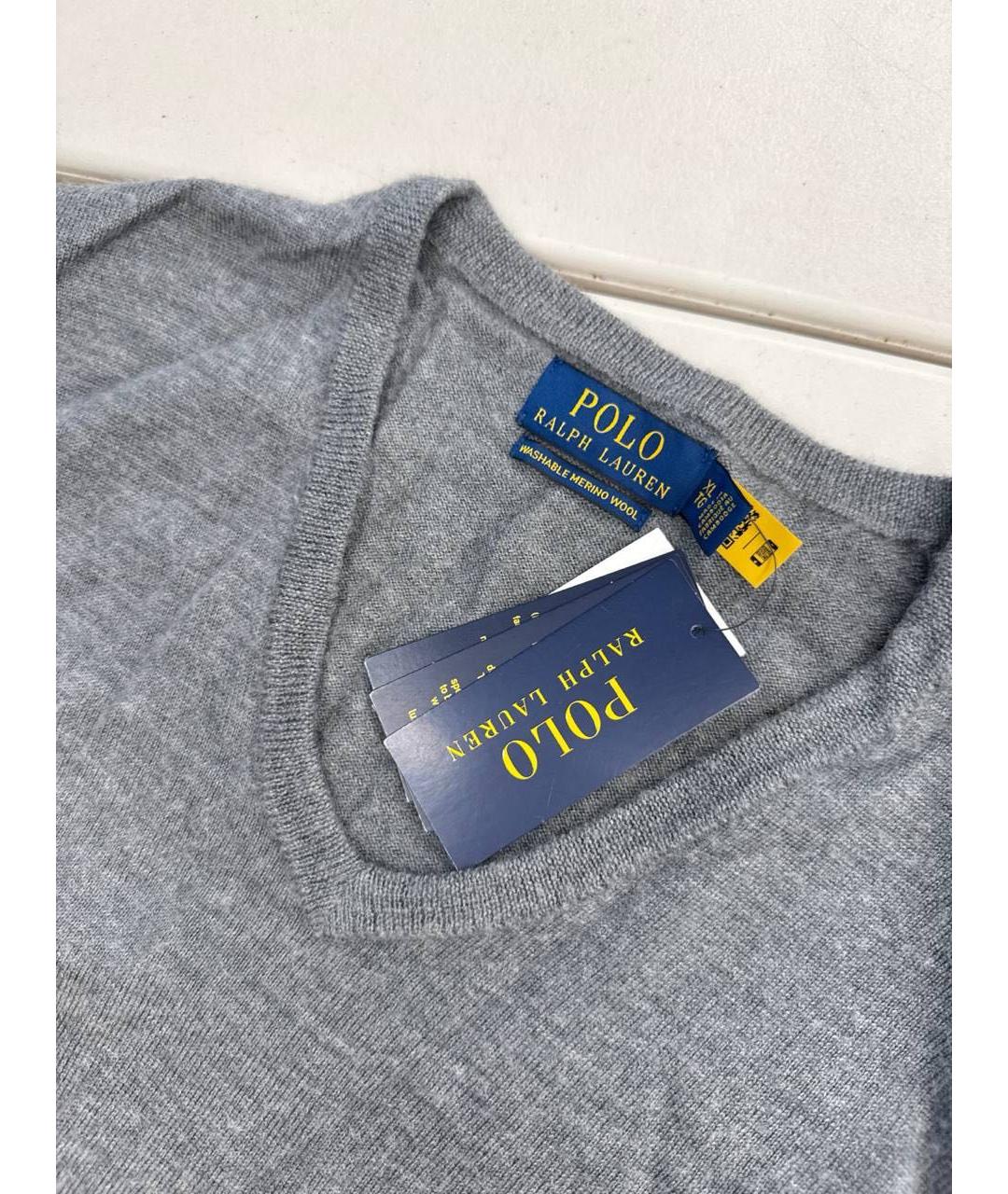 POLO RALPH LAUREN Антрацитовый шерстяной джемпер / свитер, фото 5