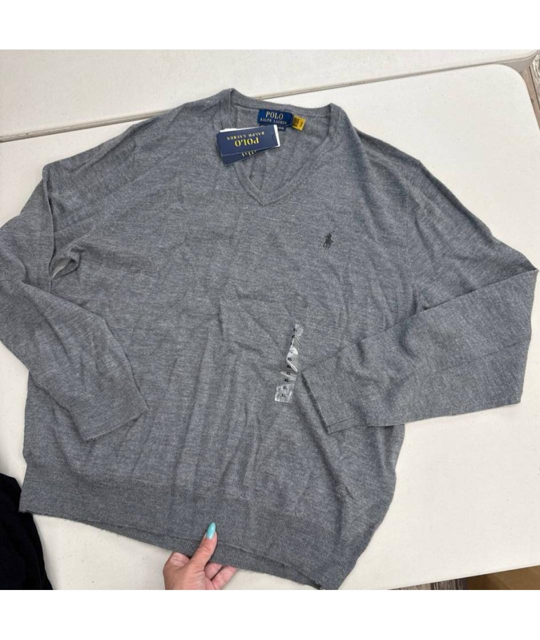 POLO RALPH LAUREN Антрацитовый шерстяной джемпер / свитер, фото 4