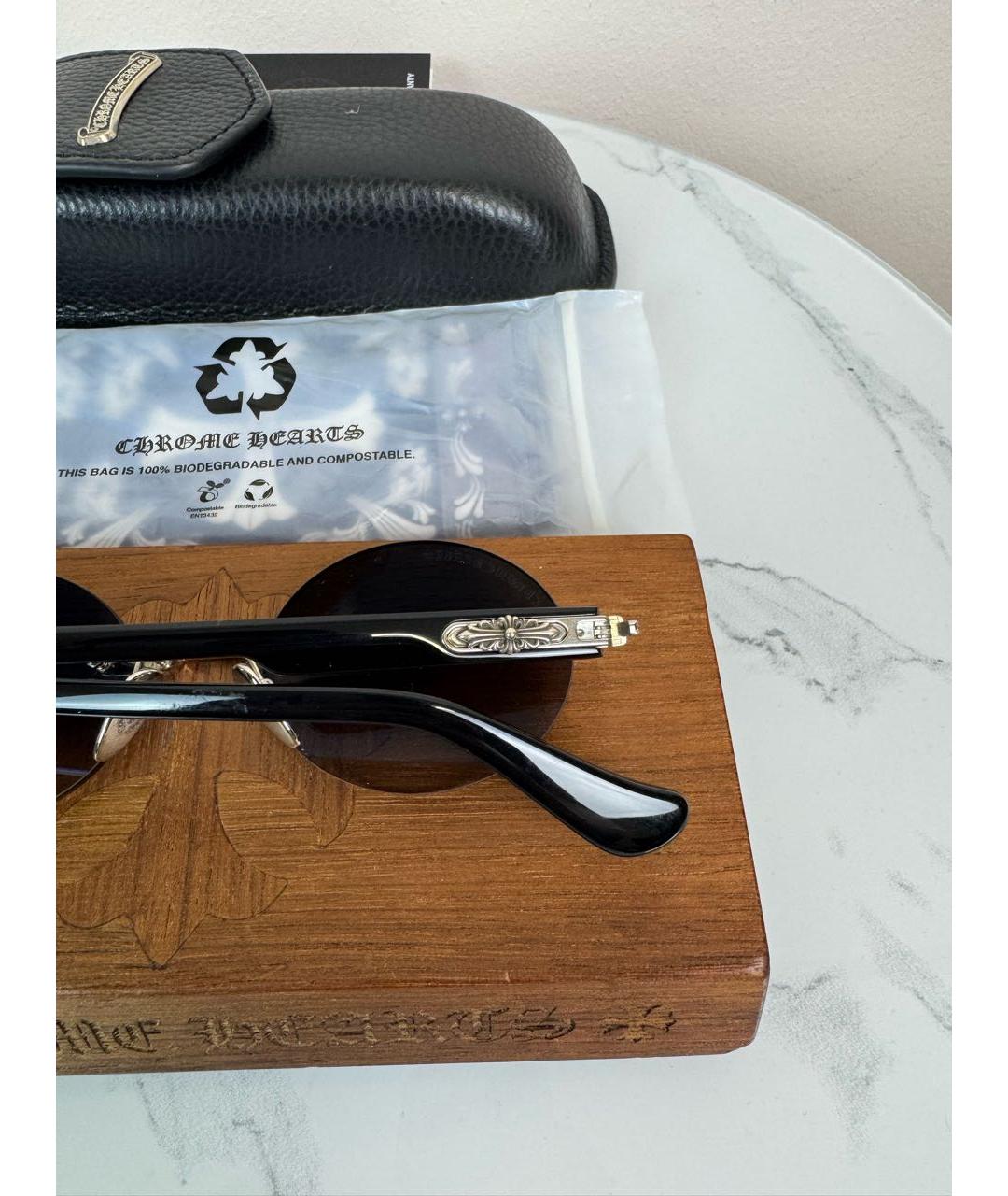 CHROME HEARTS Черные пластиковые солнцезащитные очки, фото 3