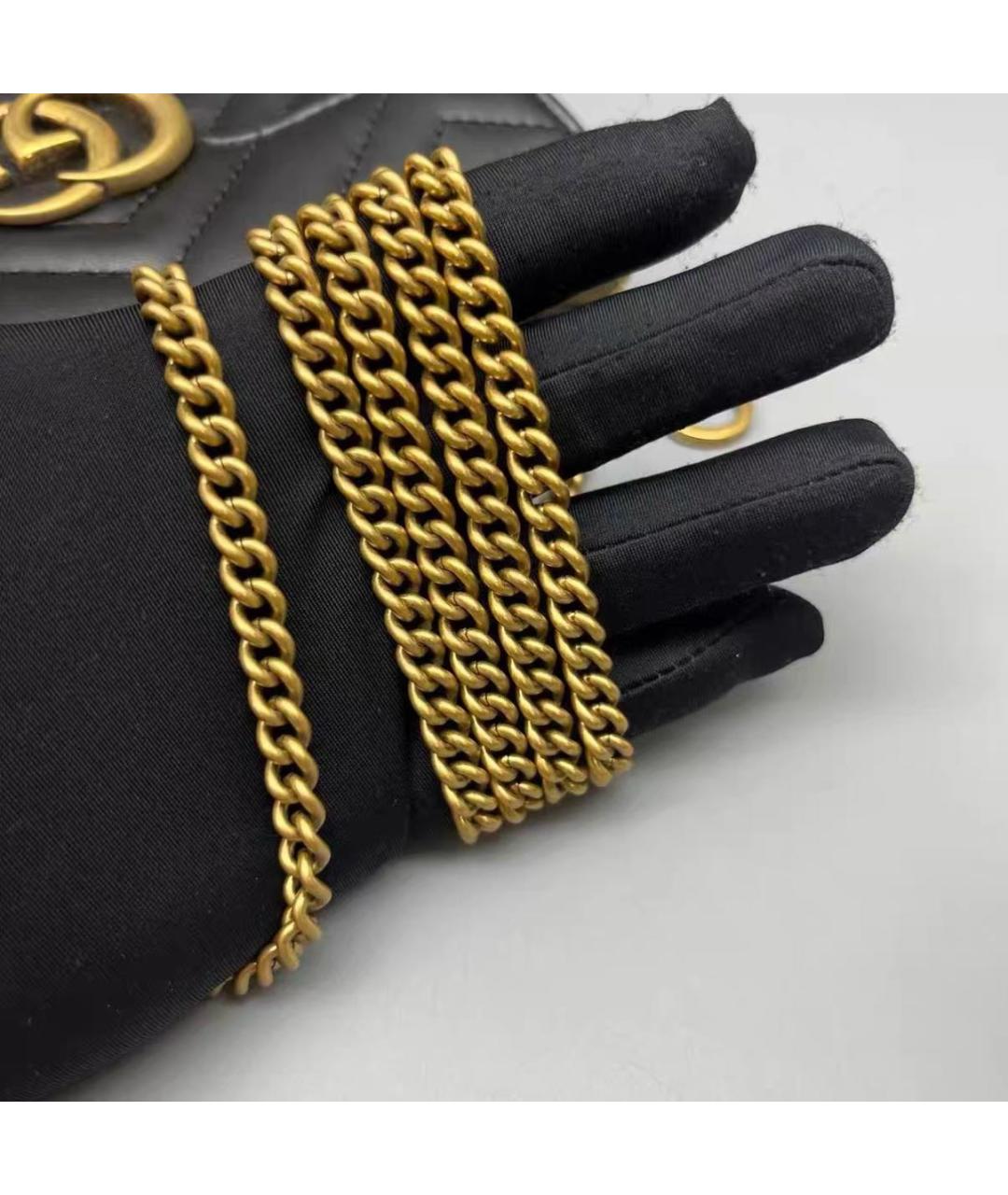 GUCCI Черная кожаная сумка тоут, фото 5