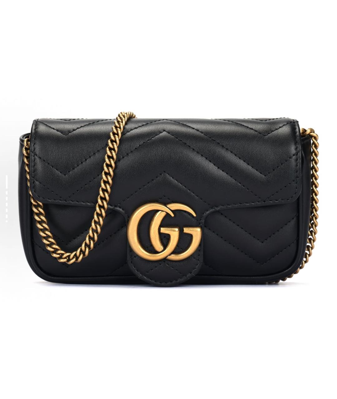 GUCCI Черная кожаная сумка тоут, фото 6