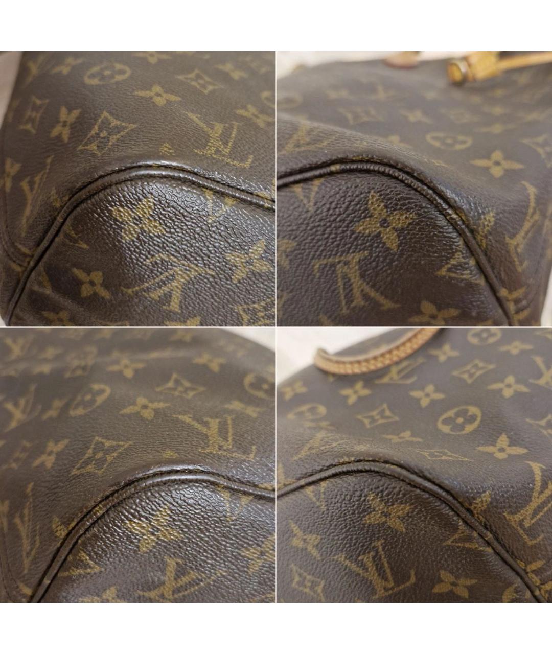 LOUIS VUITTON Коричневая кожаная сумка тоут, фото 6