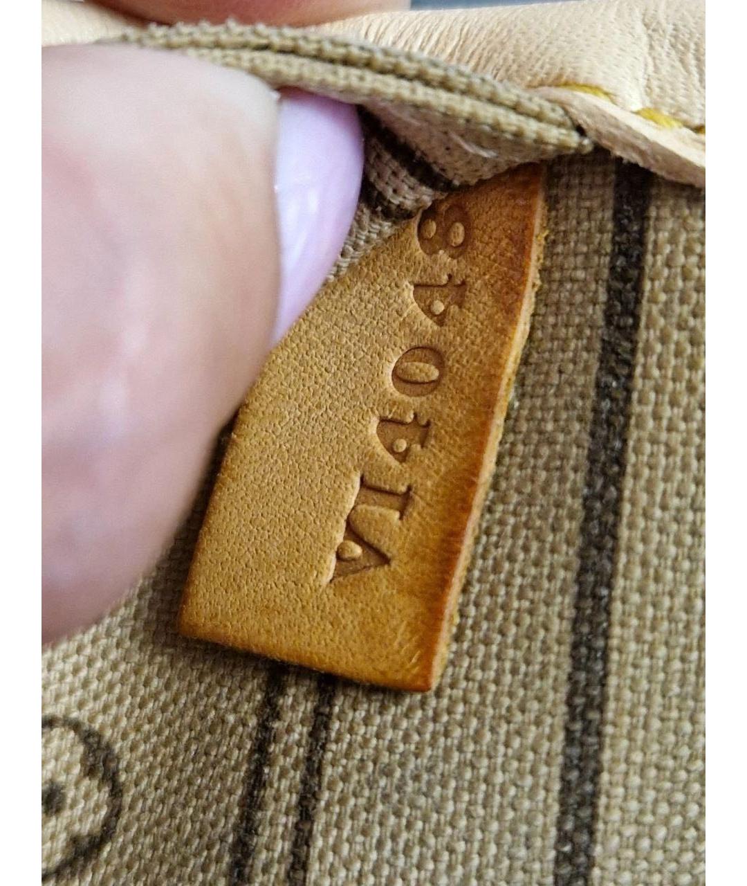 LOUIS VUITTON Коричневая кожаная сумка тоут, фото 7