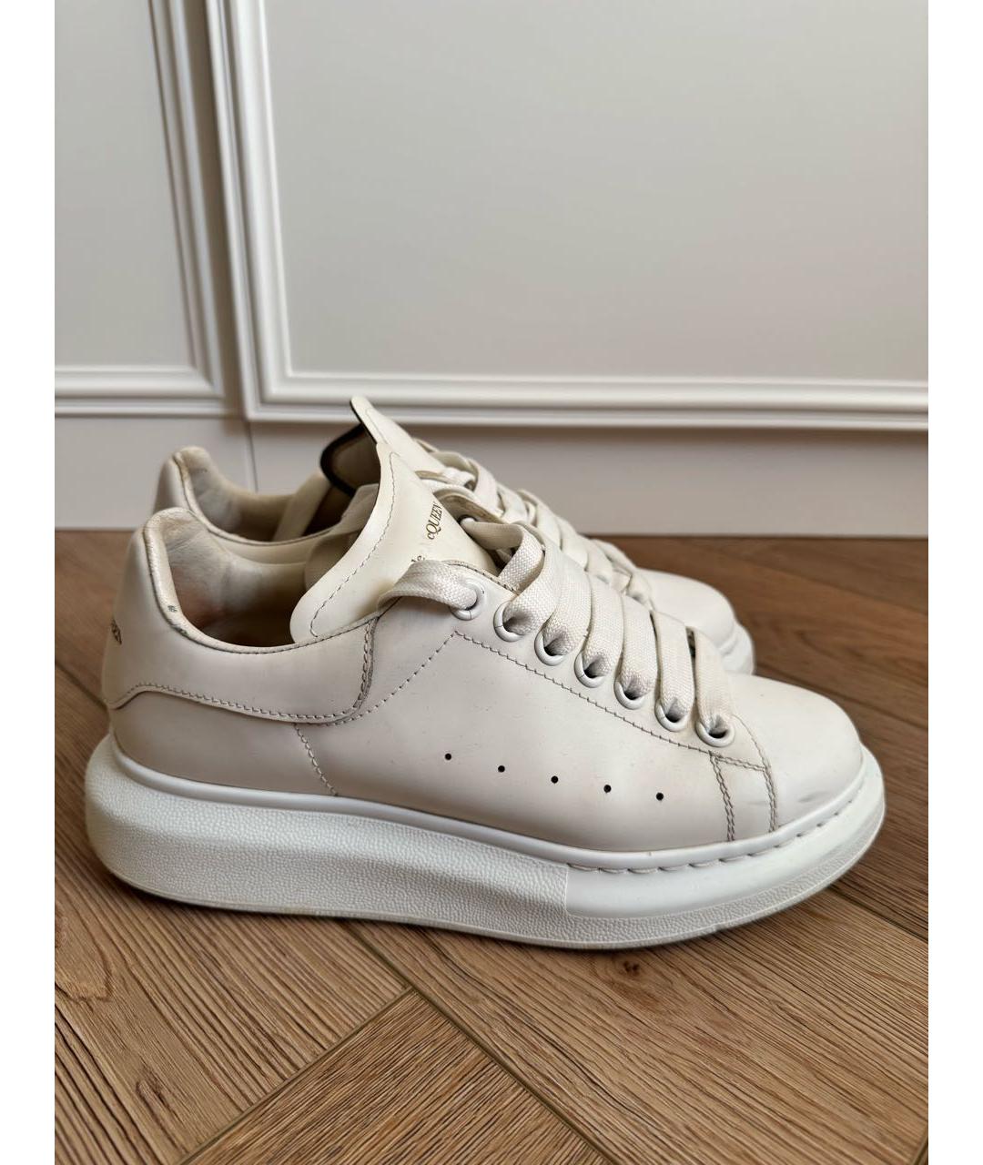 ALEXANDER MCQUEEN Белые кожаные кеды, фото 7