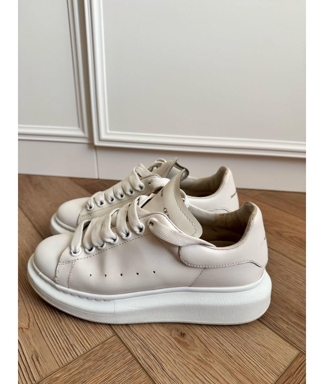 ALEXANDER MCQUEEN Белые кожаные кеды, фото 6
