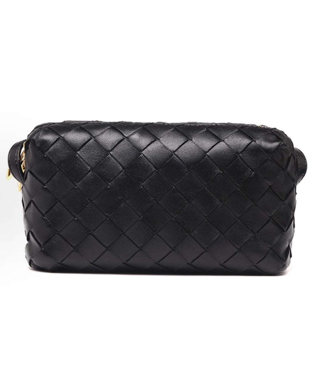 BOTTEGA VENETA Черная кожаная сумка через плечо, фото 4