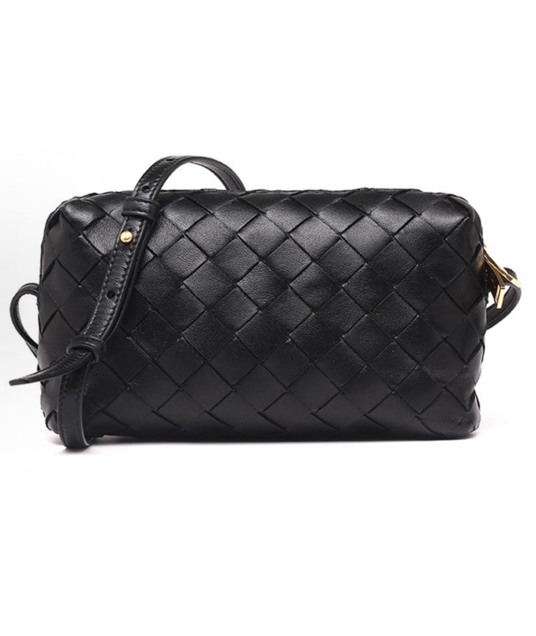 BOTTEGA VENETA Черная кожаная сумка через плечо, фото 5