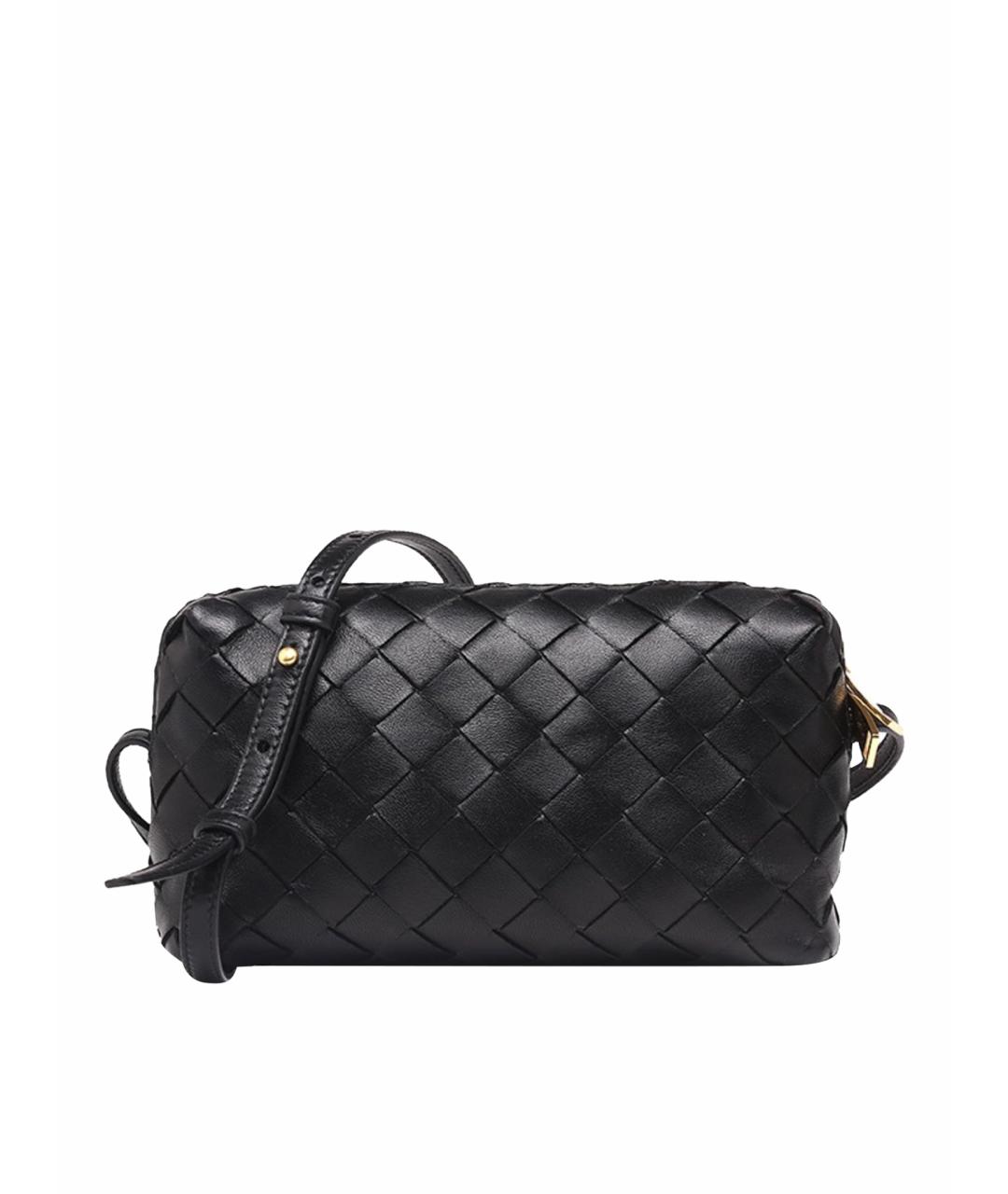 BOTTEGA VENETA Черная кожаная сумка через плечо, фото 1