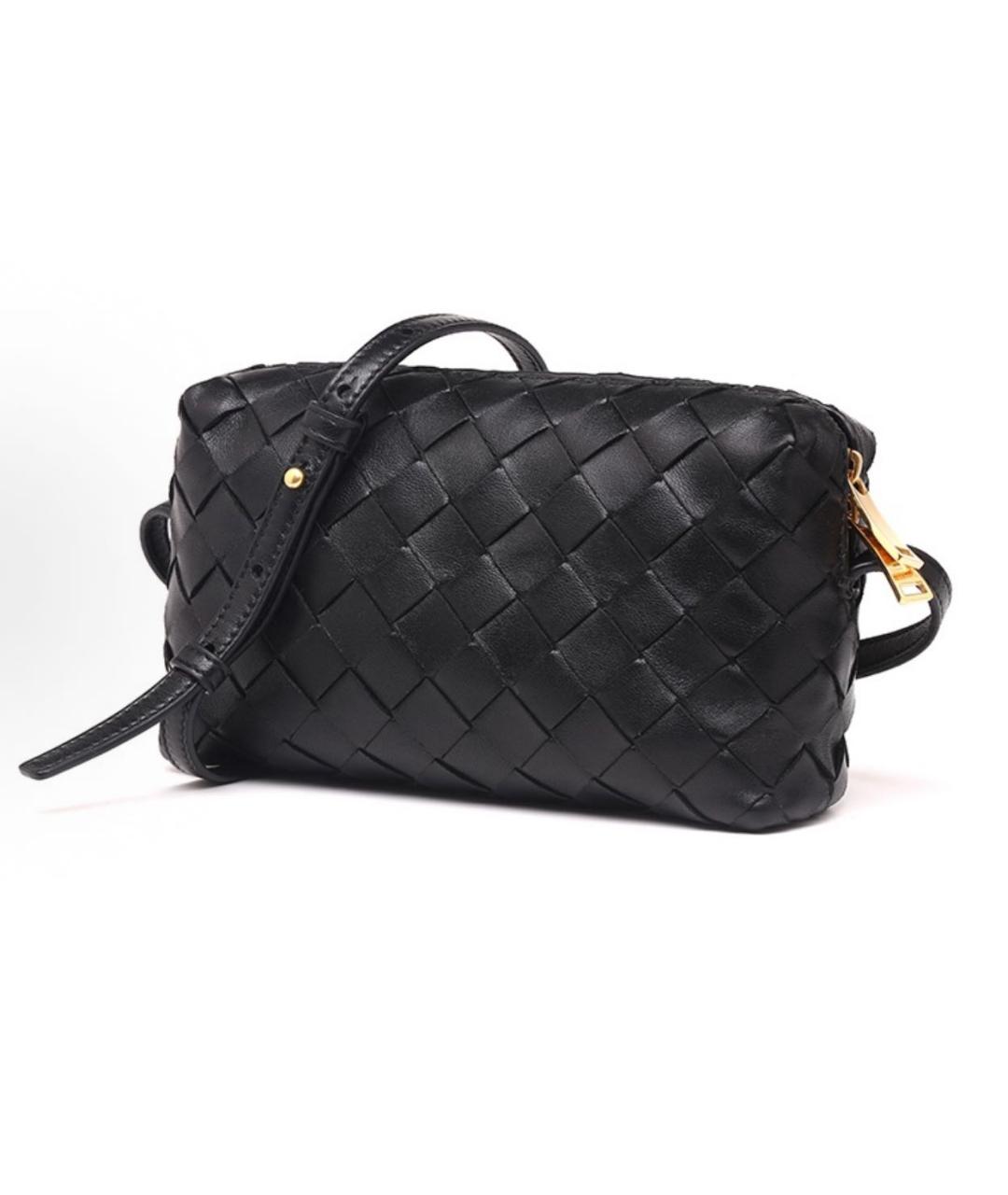 BOTTEGA VENETA Черная кожаная сумка через плечо, фото 2