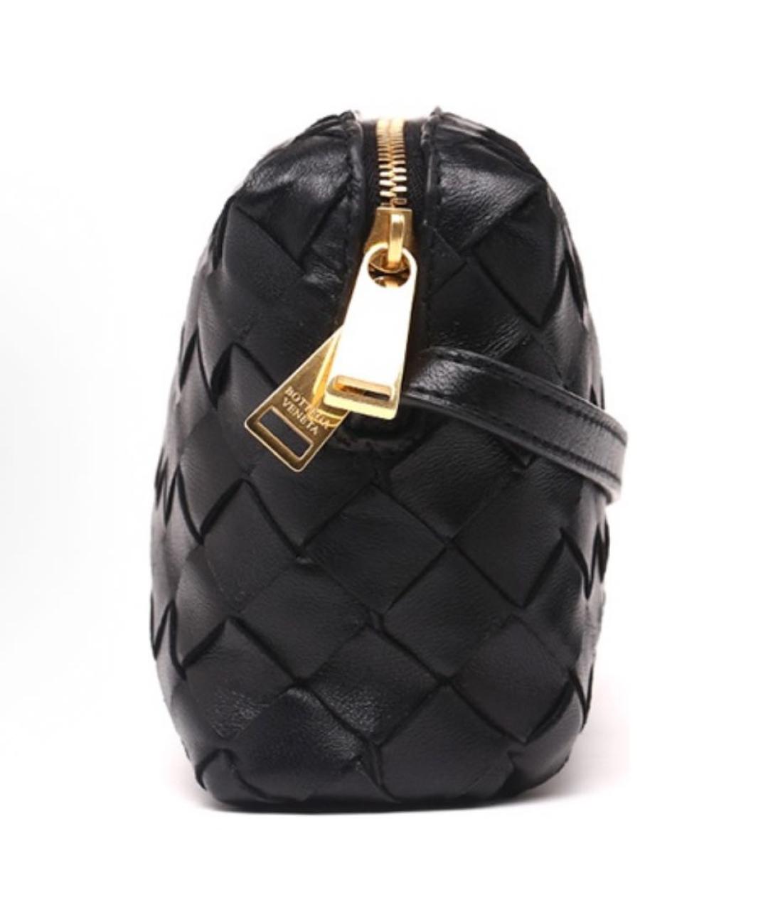 BOTTEGA VENETA Черная кожаная сумка через плечо, фото 3
