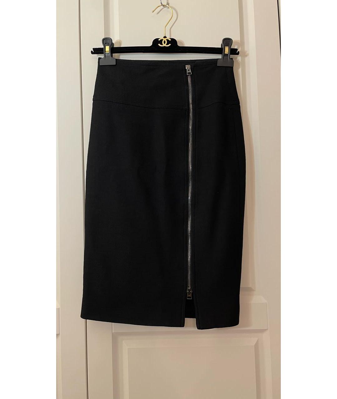 TOM FORD Черная шерстяная юбка миди, фото 2