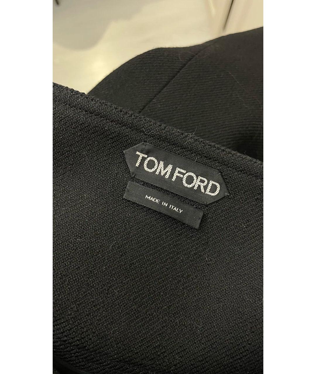 TOM FORD Черная шерстяная юбка миди, фото 3