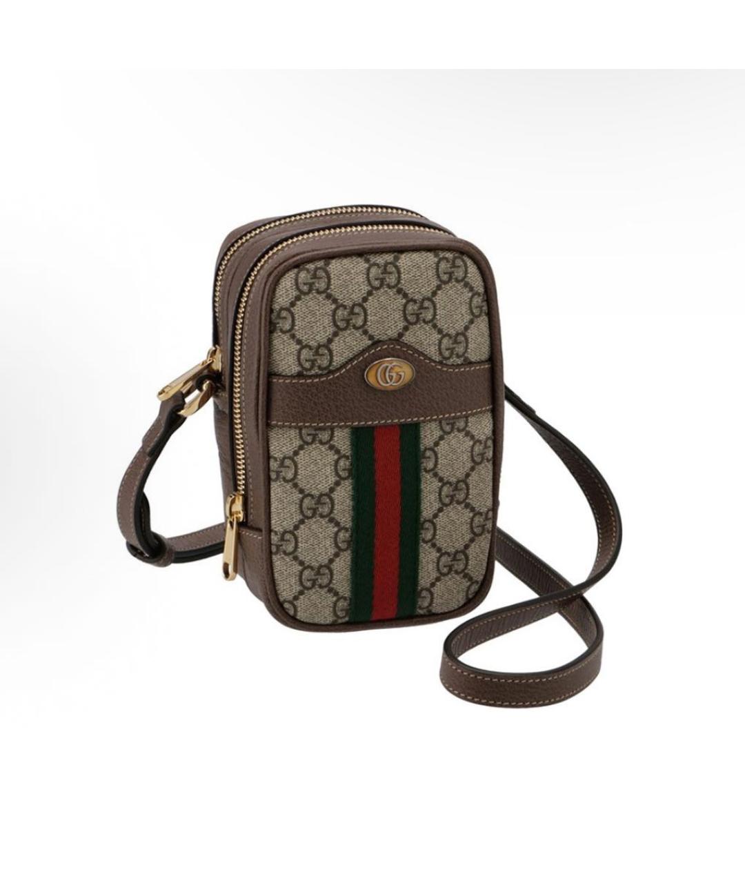 GUCCI Хаки сумка через плечо из лакированной кожи, фото 2